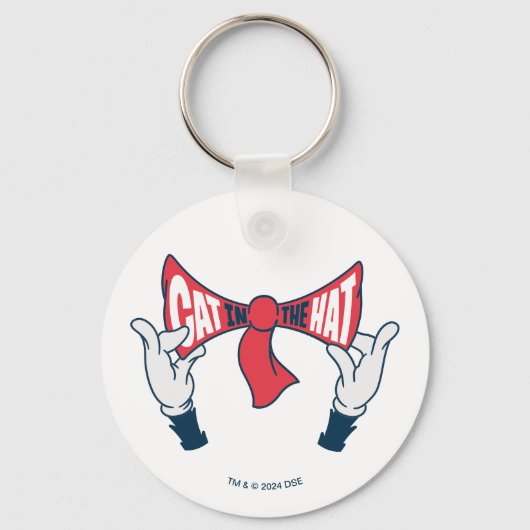 Kat in het Pet | Cat Text Bow-Stropdas Sleutelhanger (Achterkant)