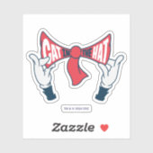 Kat in het Pet | Cat Text Bow-Stropdas Sticker (Vel)