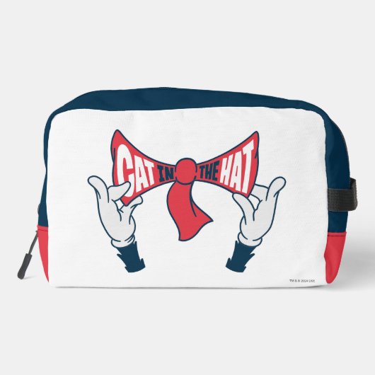 Kat in het Pet | Cat Text Bow-Stropdas Toilettasje (Achterkant)