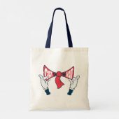 Kat in het Pet | Cat Text Bow-Stropdas Tote Bag (Achterkant)