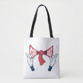 Kat in het Pet | Cat Text Bow-Stropdas Tote Bag (Voorkant)