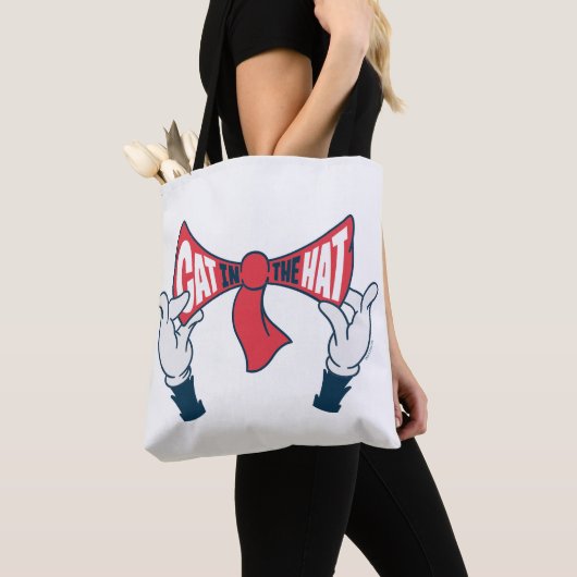 Kat in het Pet | Cat Text Bow-Stropdas Tote Bag (Dichtbij)