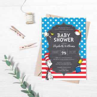 Kat in het Pet Chalkboard Baby shower Kaart