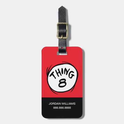 Kat in het Pet |Custom Thing Two Bagagelabel (Voorkant verticaal)