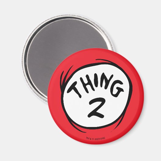 Kat in het Pet |Custom Thing Two Magneet (Voorkant / Achterkant)