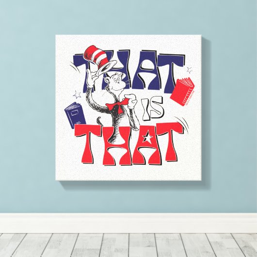 Kat in het Pet | Dat is het Canvas Afdruk (Insitu (Houten vloer))