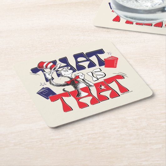 Kat in het Pet | Dat is het Kartonnen Onderzetters (Schuin)