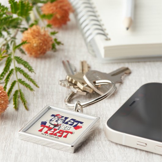 Kat in het Pet | Dat is het Sleutelhanger (Zijkant)