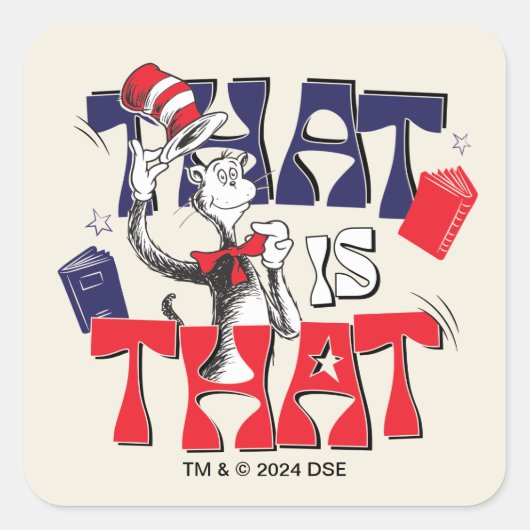 Kat in het Pet | Dat is het Vierkante Sticker (Voorkant)