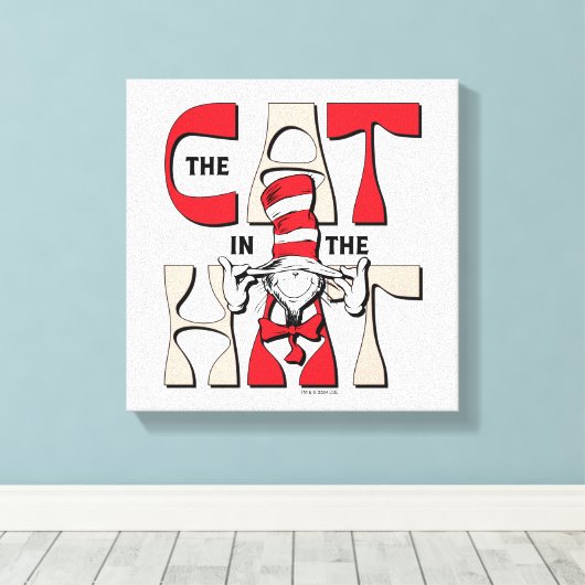 Kat in het Pet | De Gekke kat in het Pet Canvas Afdruk (Insitu (Houten vloer))