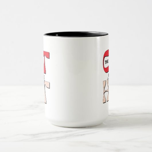 Kat in het Pet | De Gekke kat in het Pet Mok (Midden)