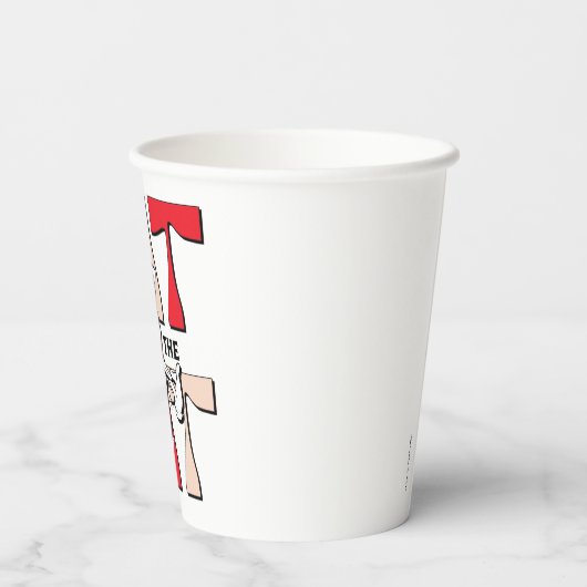 Kat in het Pet | De Gekke kat in het Pet Papieren Bekers (Achterkant)