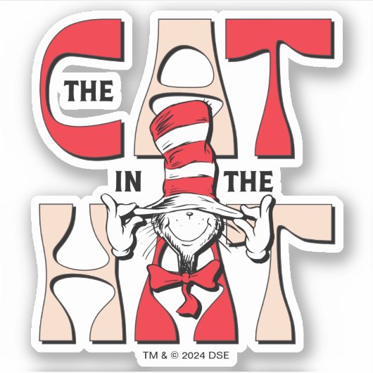 Kat in het Pet | De Gekke kat in het Pet Sticker (Voorkant)