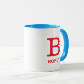 Kat in het Pet, ding een naam & monogram b Mok (Voorkant rechts)