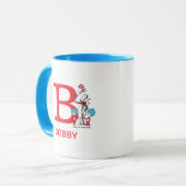 Kat in het Pet, ding een naam & monogram b Mok (Voorkant links)