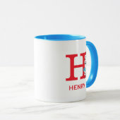 Kat in het Pet, ding een naam & monogram h Mok (Voorkant rechts)