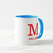 Kat in het Pet, ding een naam & monogram M Mok (Voorkant rechts)