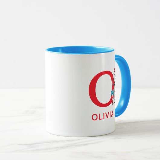 Kat in het Pet, ding een naam & monogram O Mok (Voorkant rechts)