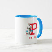 Kat in het Pet, ding een naam & monogram P Mok (Voorkant rechts)