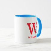 Kat in het Pet, ding een naam & monogram w Mok (Voorkant rechts)