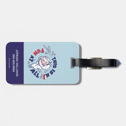 Kat in het Pet | Dit is helemaal niet leuk Bagagelabel (Achterkant horizontaal)