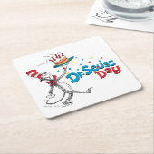 Kat in het Pet | Dr. Seuss Day Kartonnen Onderzetters (Schuin)