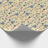 Kat in het Pet | geel patroon Cadeaupapier (Hoek)