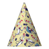 Kat in het Pet | geel patroon Feesthoedjes (Achterkant)