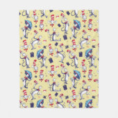 Kat in het Pet | geel patroon Fleece Deken (Voorkant)