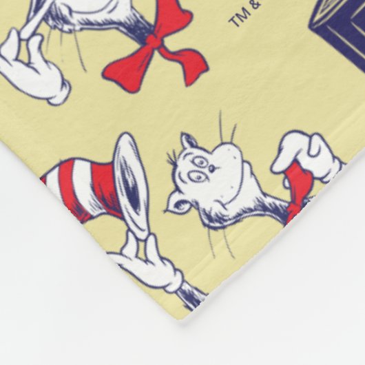 Kat in het Pet | geel patroon Fleece Deken (Hoek)