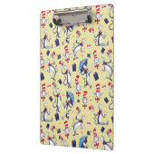 Kat in het Pet | geel patroon Klembord (Links)