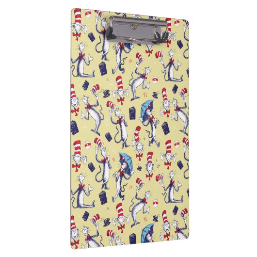 Kat in het Pet | geel patroon Klembord (Rechts)