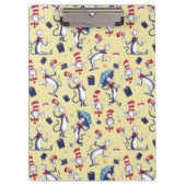 Kat in het Pet | geel patroon Klembord (Voorkant)