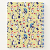 Kat in het Pet | geel patroon Notitieboek (Achterkant)