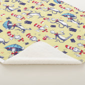 Kat in het Pet | geel patroon Sherpa Deken (3/4)