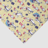 Kat in het Pet | geel patroon Tissuepapier (Detail)