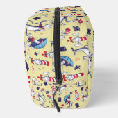 Kat in het Pet | geel patroon Toilettasje (Rechts)