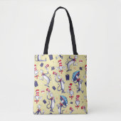 Kat in het Pet | geel patroon Tote Bag (Voorkant)