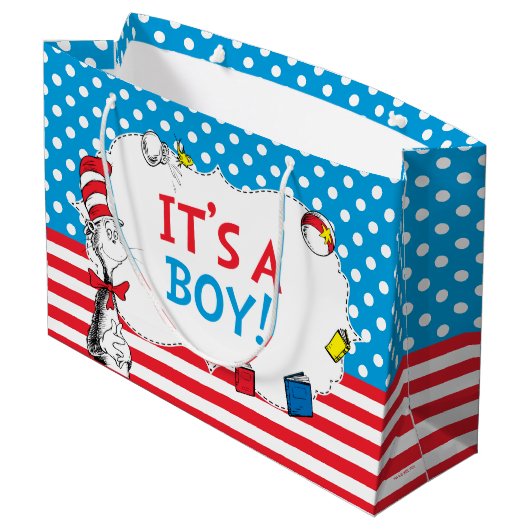 Kat in het Pet | Het is een Boy Baby shower Groot Cadeauzakje (Achterkant Gekanteld)