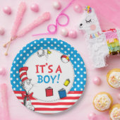 Kat in het Pet | Het is een Boy Baby shower Papieren Bordje (Feest)