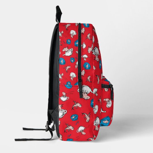 Kat in het Pet | Het rode patroon van de vis Bedrukte Rugzak (Links)