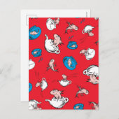 Kat in het Pet | Het rode patroon van de vis Briefkaart (Voorkant / Achterkant)