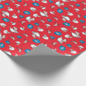 Kat in het Pet | Het rode patroon van de vis Cadeaupapier (Hoek)