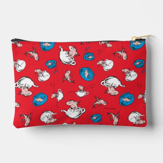 Kat in het Pet | Het rode patroon van de vis Etui (Achterkant)