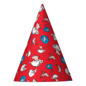 Kat in het Pet | Het rode patroon van de vis Feesthoedjes (Voorkant)