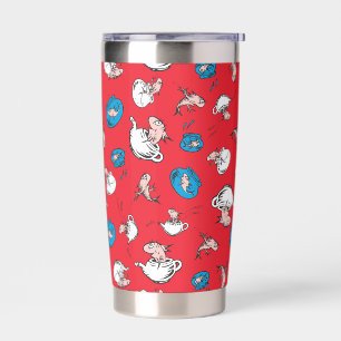 Kat in het Pet   Het rode patroon van de vis Geïsoleerde Drinkbeker