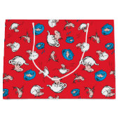 Kat in het Pet | Het rode patroon van de vis Groot Cadeauzakje (Voorkant)