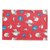 Kat in het Pet | Het rode patroon van de vis Kussensloop (Achterkant-Links)