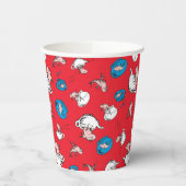 Kat in het Pet | Het rode patroon van de vis Papieren Bekers (Links)