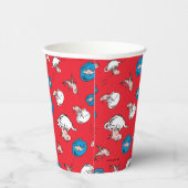 Kat in het Pet | Het rode patroon van de vis Papieren Bekers (Rechts)